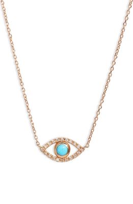 Anzie Evil Eye Turquoise & Diamond Pendant Necklace in Blue