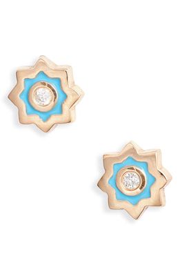 Anzie Icon Diamond Stud Earrings in Blue