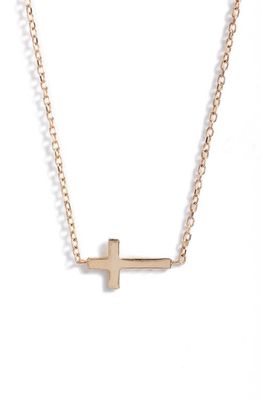 Anzie Love Letter Cross Pendant Necklace in Yellow Gold