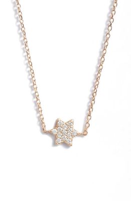 Anzie Love Letter Diamond Star of David Pendant Necklace in Gold /Diamond/16 In