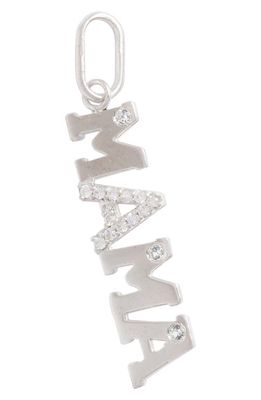 Anzie Love Letter Mama Charm in Silver/White Sapphire