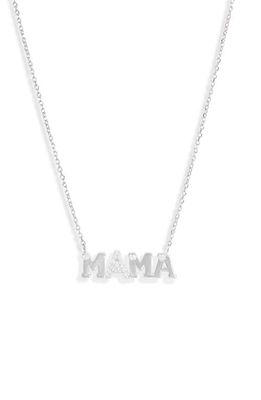 Anzie Love Letter Mama Necklace in Silver/White Sapphire
