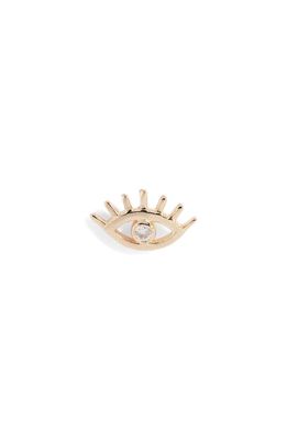 Anzie Mel Soldera Single Evil Eye Stud Earring in Gold/Diamond