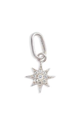 Anzie North Star Pendant Charm in Silver/White Sapphire