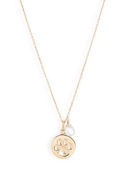 Anzie Paw Pendant Necklace in Gold