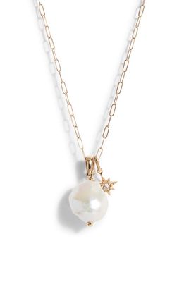 Anzie Pearl & Charm Paper Clip Necklace