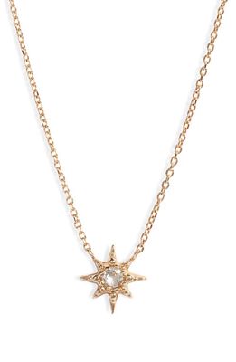 Anzie White Topaz Starburst Pendant Necklace in Gold