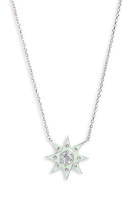 Anzie White Topaz Starburst Pendant Necklace in Green