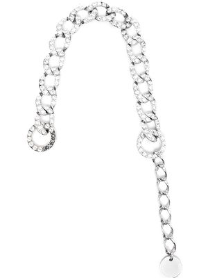 APEDE MOD crystal-embellished rolo-chain keychain - Silver