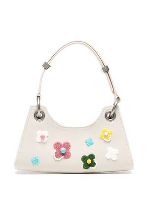 APEDE MOD Froggy floral-embroidered tote bag - White