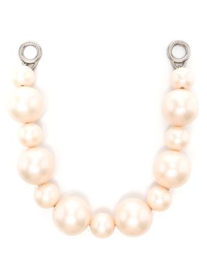 APEDE MOD pearl-embellished key chain - White