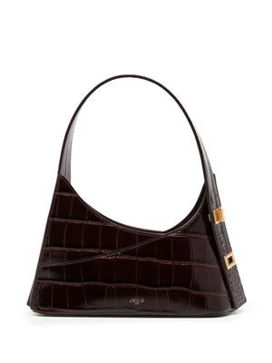 APEDE MOD small embossed-crocodile effect leather bag - Brown
