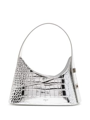 APEDE MOD small embossed-crocodile effect leather bag - Silver