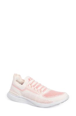 APL TechLoom Breeze Knit Running Shoe in Creme /Fire Coral /White