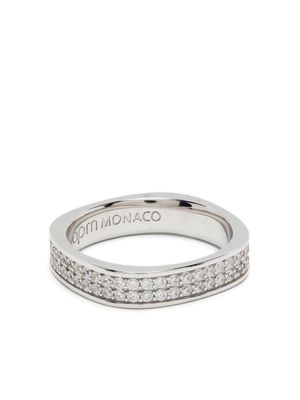 APM Monaco Chunky pavé embellished ring - Silver