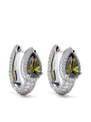 APM Monaco crystal-embellished huggie hoop earrings - Silver