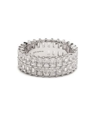 APM Monaco crystal-embellished ring - Silver