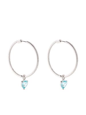 APM Monaco crystal-embellishment clicker hoops - Silver