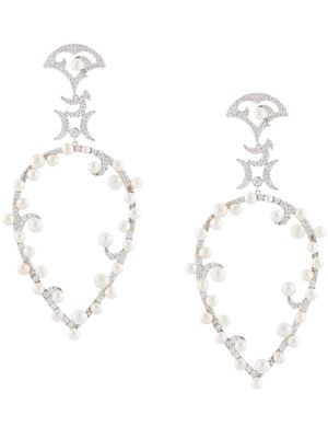 APM Monaco Eden Moon pear-shaped earrings - Silver