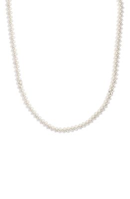 APM Monaco Up & Down Freshwater Pearl Necklace in Silver