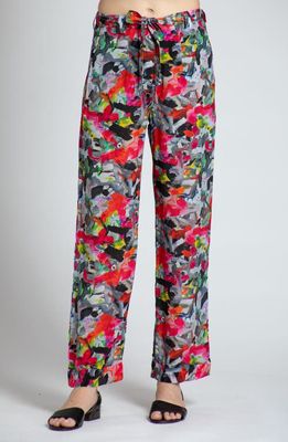 APNY Print Straight Leg Pants in Red Multi