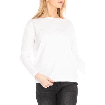 APNY Relaxed Fit Long Sleeve Cotton T-Shirt in White