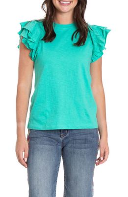 APNY Ruffle Sleeve T-Shirt in Garden Green