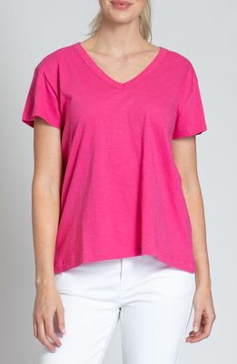 APNY V-Neck High-Low T-Shirt in Pink