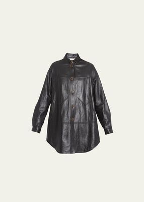 Apollo Oversized Napa Leather Shirt Jacket