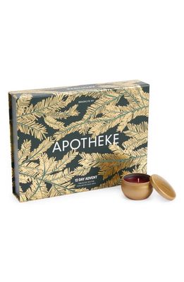 APOTHEKE 12-Day Advent Calendar Candle Set in Gold/Green