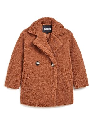 Apparis Anouk faux-shearling double-breasted coat - Brown
