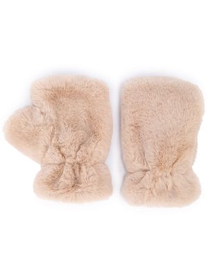 Apparis Ariel faux-fur fingerless gloves - Neutrals