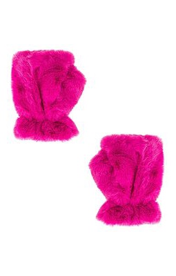 Apparis Ariel Faux Fur Gloves in Fuchsia.