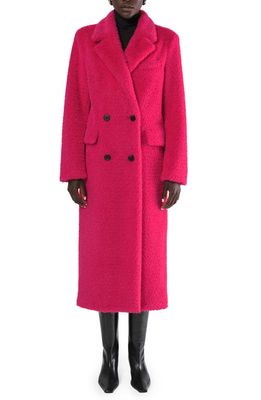 Apparis Astrid Double Breasted Faux Fur Coat in Shocking Pink