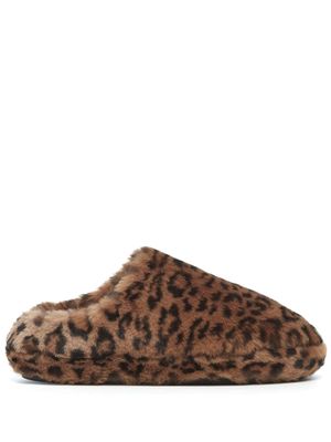 Apparis Astro faux-fur leopard-print slippers - Brown