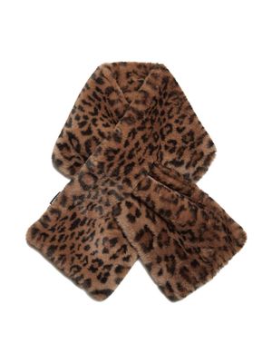 Apparis Bambi leopard faux-fur scarf - Brown