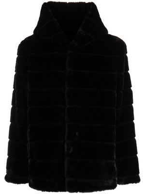 Apparis band-collar faux-fur coat - Black