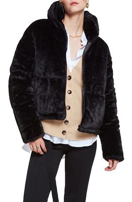 Apparis Billie Faux Fur Puffer Jacket in Noir