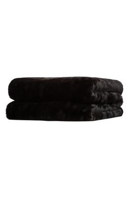 Apparis Brady Faux Fur Throw Blanket in Noir