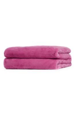 Apparis Brady Faux Fur Throw Blanket in Sugar Pink