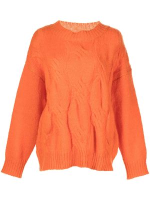 Apparis cable-knit long-sleeved jumper - Orange