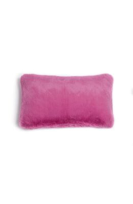 Apparis Cicily Faux Fur Lumbar Pillow Cover in Sugar Pink