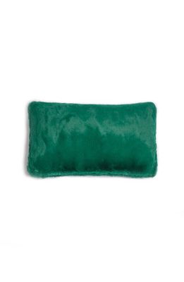 Apparis Cicily Faux Fur Lumbar Pillow Cover in Verdant Green