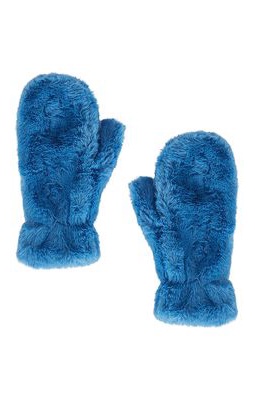 Apparis Coco Faux Fur Gloves in Blue.