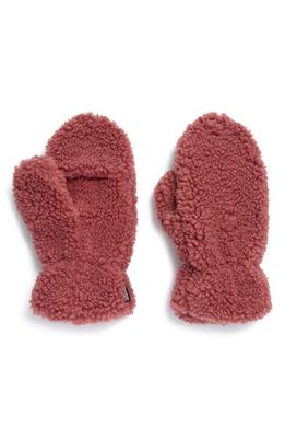 Apparis Coco Luxe Teddie Faux Shearling Mittens in Dusty Rose