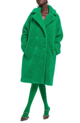 Apparis Dasha Recycled Polyester & Hemp Faux Fur Coat in Kelly Green