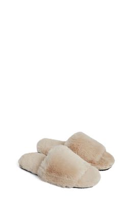 Apparis Diana Faux Fur Slide Slipper in Latte