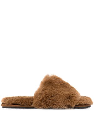 Apparis Diana faux-fur slippers - CAMEL