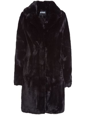 Apparis faux-fur easy coat - Black