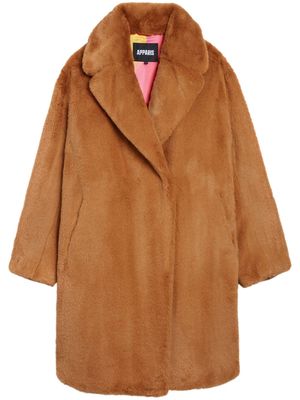 Apparis faux-fur easy coat - Brown